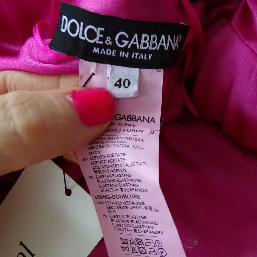 NWOT Dolce and Gabbana pink long sleeve barbie mini dress 40/S - Picture 8 of 12